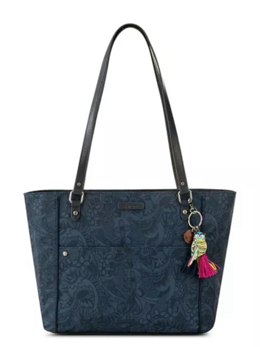 Sakroots Metro Tote durable wipeoff fabric in a dark blue Indigo Spirit Desert
